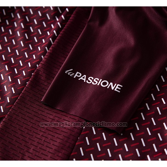 2019 Abbigliamento Ciclismo La Passione Rosso Manica Corta e Salopette